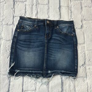 KanCan Distressed Denim Mini Skirt